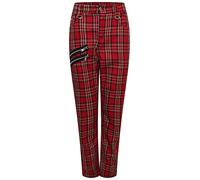Ro Rox Pantaloni Tartan Unisex A Quadri Emo Punk Gotico Affilati, Rosso, 32W