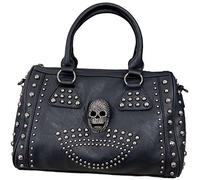 Ro Rox Rogue Borsone Gotico in Finta Pelle con Teschio Tempestato di Borchie