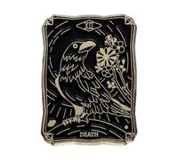 Ro Rox Tarocchi Smalto Spilla Spilla Sole Luna Stelle Spilla Wicca Oroscopo Magia, Nero, Luccello della Morte