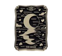 Ro Rox Tarocchi Smalto Spilla Spilla Sole Luna Stelle Spilla Wicca Oroscopo Magia, Nero, Luna