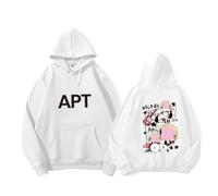 Ro-se Album Apt K-pop 2024 BLINK Supporto Merch Stampato Top K-pop Felpa con cappuccio in cotone(White-fleece,S)