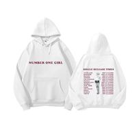 Ro-se Album Number One Girl Felpa con Cappuccio Blink Supporto Stampato Merch 2024 Felpa in Cotone(White,S)