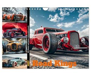 Road Kings (Wandkalender 2027 DIN A4 quer), CALVENDO Monatskalender: Hot Rods sind mehr als nur Autos - sie sind rollende Kunstwerke mit brachialer Power, glänzendem Chrom und markantem Design.