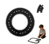 Road Puzzle Track, Flexible Road Puzzle Track for Kids, Rubber Modular Car Highway Set, Waterproof & Indestructible for Christmas Stem Toy (Type-A)