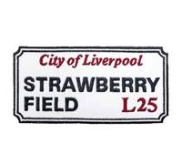 Road Sign - Rock Off officially licensed products Strawberry Field Liverpool Road Sign Woven Patch Size Accessory Size