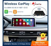 Road Top Wireless CarPlay Android Auto per BMW NBT EVO X5 F15 X6 F16 2014-2020 X1 F48 2016-2020 con funzioni di riproduzione per auto Airplay NBT ID4-Black