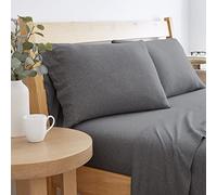 Road Trip America, Set di lenzuola in jersey, 4 pezzi, in cotone, morbide ed elastiche (grigio scuro, matrimoniale)