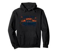 Road Trip Expert, Auto d'Epoca, Viaggi avventurosi Felpa con Cappuccio, Unisex per Adulti, Nero, XL