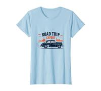 Road Trip Expert, Auto d'Epoca, Viaggi avventurosi Maglietta, Donna, Celeste, XL