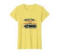 Road Trip Expert, Auto d'Epoca, Viaggi avventurosi Maglietta, Donna, Limone, L