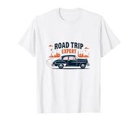 Road Trip Expert, Auto d'Epoca, Viaggi avventurosi Maglietta, Uomo, Bianco, L