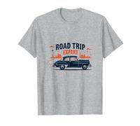 Road Trip Expert, Auto d'Epoca, Viaggi avventurosi Maglietta, Uomo, Grigio Melange, XL
