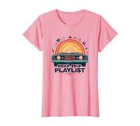 Road Trip Playlist Retro Car Tramonto Avventura Maglietta, Donna, Rosa, S