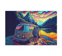 Road Trip Puzzle Per Adulti 1000 Pezzi Difficile Puzzles in Legno Impegnativo Gioco Preciso A Incastro Gioco Educativo Sfida Giocattolo （75×50cm）