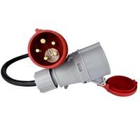 RoadEu - Adattatore CEE 32A 400V con Invertitore di Fase - Cavo di Prolunga 0,5m 5x4mm² - Spina Maschio 3P+N+T a Presa Femmina - IP44 - per Motori Trifase e Cantieri