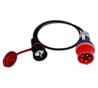 RoadEu - Adattatore CEE ad alta corrente CEE, spina CEE 16A, 380V a 220V, Adattatore Schuko 220V, cavo in gomma da 3x 2,5 mm, Adattatore da 16A a 230V. Prolunga 0,5m