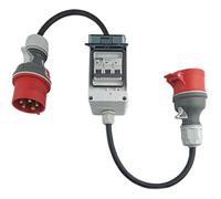 RoadEu - Adattatore CEE da 32A a 16A con interruttore automatico, adattatore per alta corrente 16A C - 5 x 25mm in gomma cavo di prolunga CEE 1m
