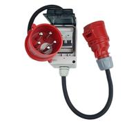 RoadEu - Adattatore CEE da 32A a 16A con interruttore di fase - Adattatore per correnti elevate con interruttore C16A 3P e cavo di prolunga da 1m. Ideale per officina, garage, giardino o cantiere