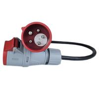 RoadEu - Adattatore di alimentazione industriale CEE 16A con invertitore di fase - Da spina 16A a presa 16A - Prolunga 0,5m. Ideale per officina, garage, giardino o cantiere