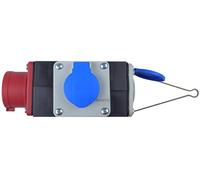 RoadEu - Adattatore Industriale da 380V a 230V - Distributore di corrente da 16A con spina CEE e uscite Schuko - Ciabatta Elettrica - Spina CEE da 16A e 3 prese da 16A