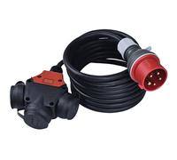 RoadEu - Adattatore Industriale Prolunga Multipresa 10m, spina CEE 16A, adattatore da 380V a 220V 10M, 3x Schuko 220V, cavo in gomma 5x2,5mm 10 metri. Adattatore da 16A a 230V