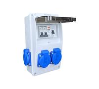 RoadEu - Distributore di corrente 230V - 4 prese Schuko coninterruttori magnetotermici - Distributore di corrente con magnetotermico differenziale 40A e 2x C16A. Quadro Elettrico IP44