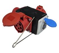 RoadEu - Distributore di corrente con uscite CEE - Distributore di corrente 16 A, 380 V e 230 V - Splitter mobile con presa CEE a 5 pin e 2 scatole, erogatore di energia