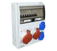 RoadEu - Distributore di corrente da parete, Presa CEE 16A e 32A con 4 prese Schuko da 230V. Completamente cablato, per uso interno ed esterno. Ideale per il garage, il capannone o la fabbrica