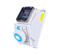 RoadEu - Presa a muro IP66 CEE 16A con interruttore differenziale e magnetotermico - 230V 3P monofase - Impermeabile e antipolvere - Ideale per esterni e ambienti umidi