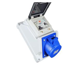 RoadEu - Presa CEE 16A e interruttore differenziale - 230V 3P Presa monofase con interruttore, presa a muro con interruttore automatico