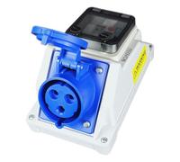 RoadEu - Presa CEE da 32A e interruttore differenziale - Presa monofase 230V 3P con interruttore, presa a muro con interruttore