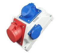 RoadEu - Presa di Corrente Industriale Combinata, Distributore da Parete CEE 5P Con Presa CEE 3P e Schuko 16A - Scatola di Distribuzione a Parete PCE