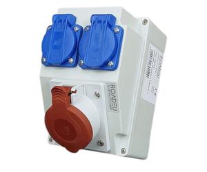 RoadEu - Presa Industriale da Parete Combinata CEE 16A - 2x Prese 230V - Distributore di Corrente IP44 per Interni ed Esterni - Quadro Elettrico 16A per Cantieri