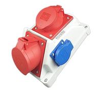 RoadEu - Presa Industriale da Parete Combinata - Quadro Elettrico 32A/16A con Presa CEE e 230V - Distributore di Corrente da Cantiere 16A/32A - Prese PCE - Quadro Elettrico a Parete