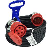 RoadEu - Prolunga 15m Presa Industriale - CEE 16A 380V - Cavo di Alimentazione 5x 25 mm2 - Spina CEE 16A - Ideale per il garage, il capannone o la fabbrica