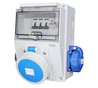 RoadEu Quadro Elettrico Cantiere IP66 | Resistente all'Acqua | Presa CEE 32A 3P + 2x Schuko 230V 16A | Distributore Pre-Cablato con Interruttore Differenziale (Salvavita) & Magnetotermici