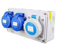 RoadEu - Quadro Elettrico da Esterno IP67 | Scatola di Distribuzione Impermeabile Precablata con 2 Prese 230V + 1 Presa CEE 16A 3P | Perfetto per Giardino, Officina e Cantiere
