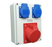 RoadEu - Quadro Elettrico di Distribuzione Industriale 16A 5P Presa CEE con 2x Prese 230V Distribuzione Elettrica 16A, Distributore di presa. Ideale per il garage, il capannone o la fabbrica