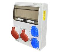 RoadEu - Quadro Elettrico di Distribuzione Industriale, presa CEE 16A e 32A con 2 prese Schuko da 230V. Distributore di corrente Completamente cablato, per uso interno ed esterno