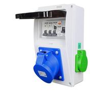 RoadEu Quadro Elettrico Ibrido da Parete | Presa CEE 16A 3P, Schuko & Presa E-Bike | Interruttore Differenziale 30mA Tipo A & Magnetotermici C6A/C16A | IP44