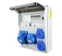 RoadEu | Quadro Elettrico Monofase IP44 | Centralino di Distribuzione Precablato con Interruttore Differenziale FI & Interruttori Magnetotermici | 1x Presa CEE 32A, 1x CEE 16A & 2x Prese 230V