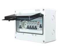 RoadEu - Scatola Portafusibili Impermeabile IP65 - Quadro Elettrico Esterno 230V con Interruttore Differenziale e Presa - Fusible "C" 16A e 10A