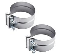 Roadformer 4" Lap Joint Exhaust Band Mlamp - Steel Aluminized Steel for 4 inch OD to ID exhaust pipes, manicotti end and exhaust system connection with leakage free (2 Pack)