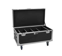 ROADINGER Flightcase - 4 batterie multiflood IP 8 x 10 W RGBW Wash CRMX con funzione di ricarica | cassa con ruote girevoli