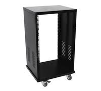 ROADINGER Rack in Acciaio Verniciato a Polvere 22U con Ruote e Supporto per Ampl