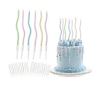RoadLoo 48 Pezzi Candele Torta Compleanno Multicolore Metallizzato con Supporti per Decorazione della Festa Nuziale
