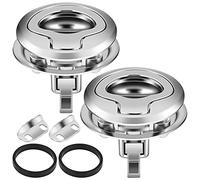 RoadLoo Deck Hatch Flush Pull Chiusura, 2 Pz Hatch Lock Scrocco a Levetta Sollevatore a Maniglia Sbattimento Chiusura a Scatto con Chiusura a Filo per Yacht Marine Boat Silver