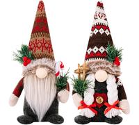 RoadLoo Gnomi Di Natale, 2 Pezzi Gnomo Decorazione Natalizia Altezza 28 Cm Gnomo Natalizio Gnomo Natalizio Elfi Christmas Gnomi Scandinavi Tomte Fatti a Mano Per Decorare La Casa