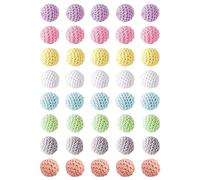 RoadLoo Perline di Legno per Uncinetto, 40 Pz 20mm Colorato Rotondo Crocheted Perline Crafting All'uncinetto Perline Legno Handmade Palline di Legno Mini Perline all'Uncinetto Collana Braccialetto