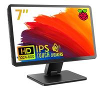 ROADOM Monitor touch screen con custodia, schermo Raspberry Pi da 7", IPS FHD 1024 × 600, reattivo e liscio al tatto, doppio altoparlante integrato, ingresso HDMI, compatibile con Raspberry Pi